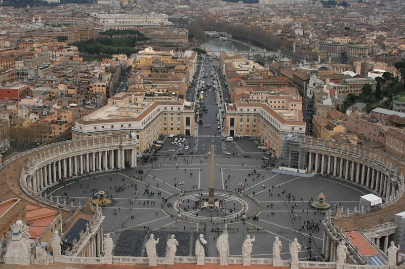 Illustration: An aerial view of Saint Peter's Square in Vatican City