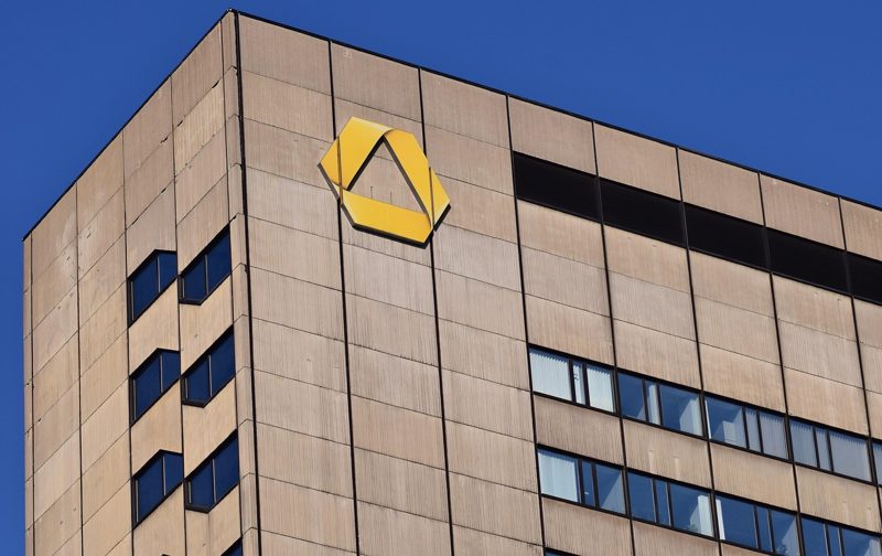 Illustration: A view of the top of the Commerzbank Tower in Frankfurt