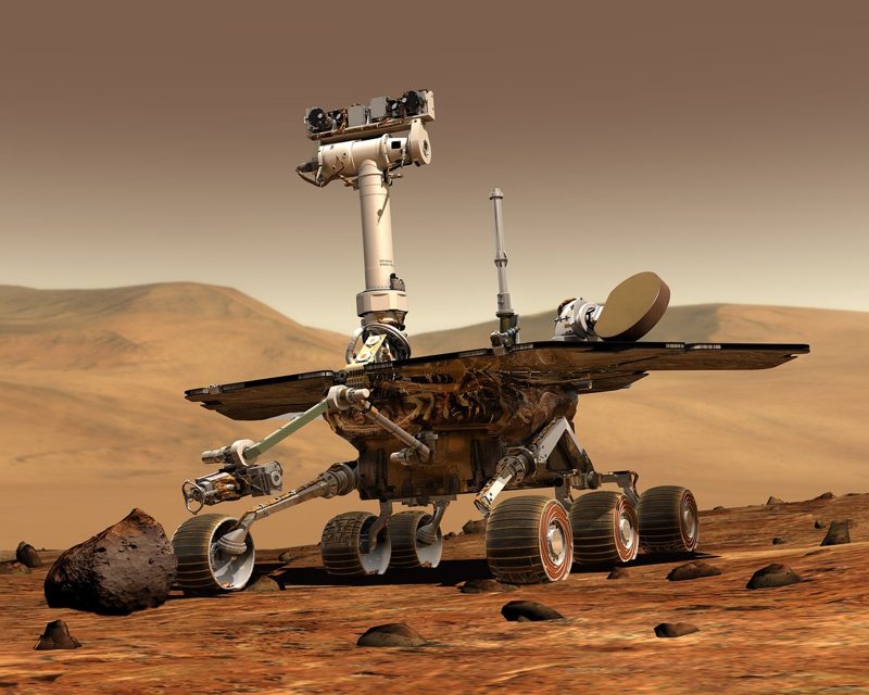 Illustration: A rover on the surface of Mars