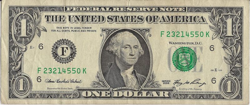 Illustration: A one dollar bill featuring George Washington