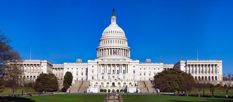 Illustration: The United States Capitol building against a blue sky