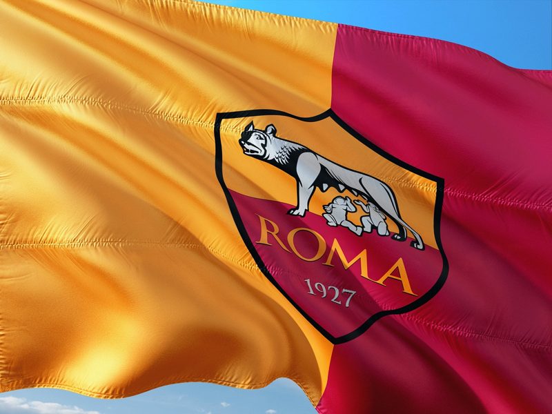 Illustration: A waving flag of A S Roma