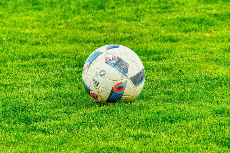 Illustration: A soccer ball on a green grass field
